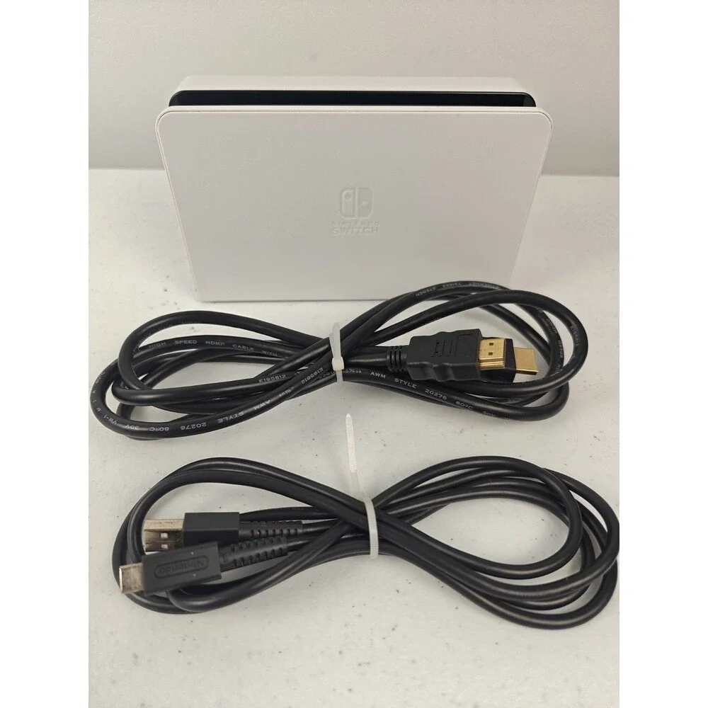 Nintendo Switch Dock - White Oled (HAC-007) With OEM Power Cable And HDMI Cable